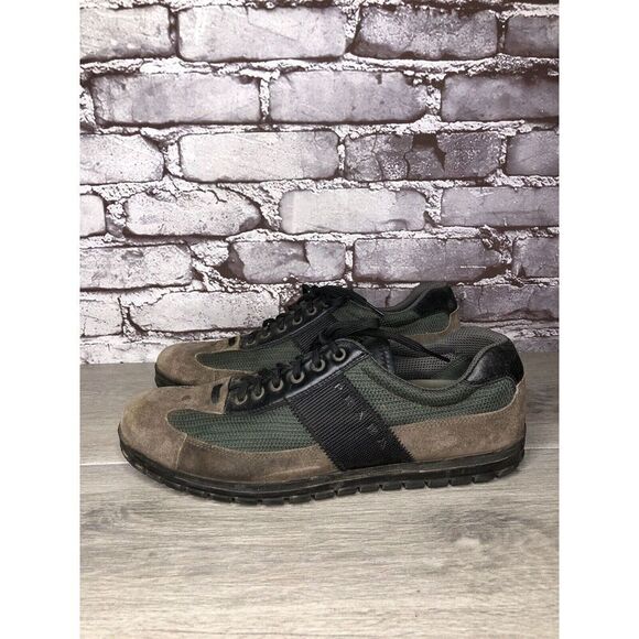 Prada Tan Suede Green Mesh Black Lace Up Casual Hiking Shoes Men Sz 7.5M US/41EU main image 6